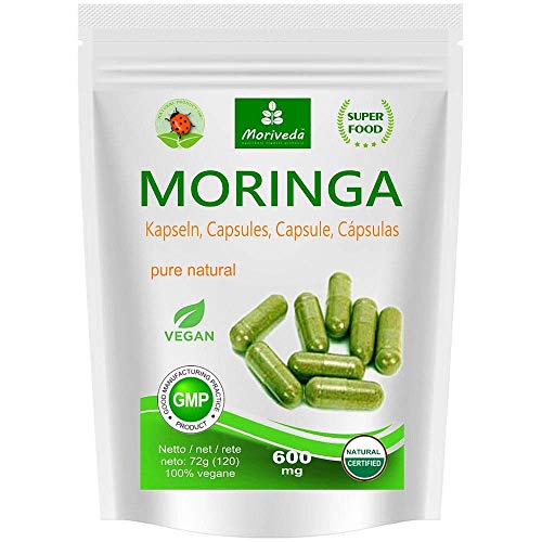 Moringa cápsulas 600mg o Moringa Energía Tabs 950mg - Oleifera, vegetariano.