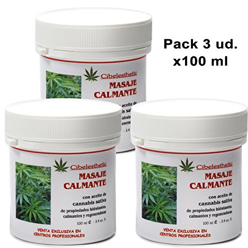 Pack de 3 Crema Calmante con aceite de cannabis - 100ml.