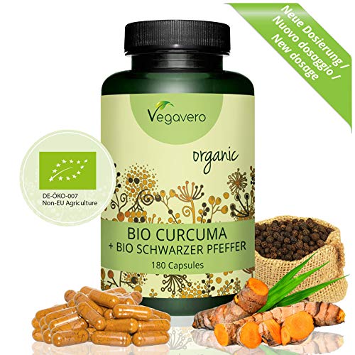 Vegavero | Cúrcuma Orgánica 4200 mg + Pimienta Negra Orgánica 240 mg